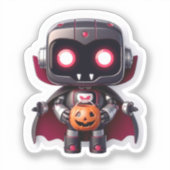 Vampire Robot Halloween Vinyl Sticker Spooky & Cut (Vorderseite)