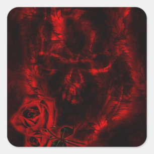 Vampire Rose Goth Wedding Quadratischer Aufkleber
