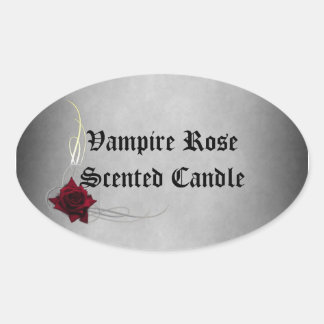 Vampire-Rose-Kerzenhalter Ovaler Aufkleber