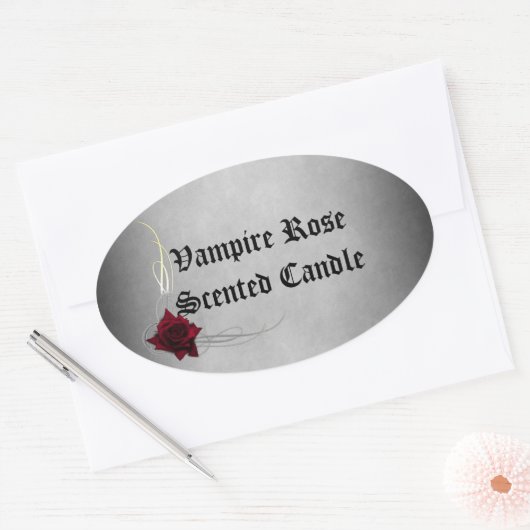Vampire-Rose-Kerzenhalter Ovaler Aufkleber (Umschlag)