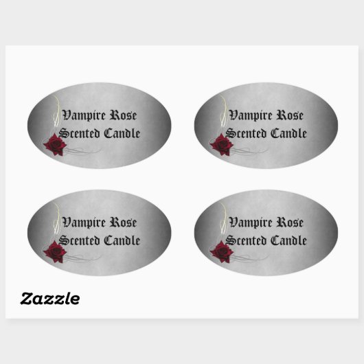 Vampire-Rose-Kerzenhalter Ovaler Aufkleber (Blatt)
