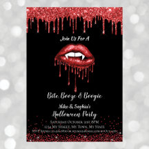 Vampire Rote Glitzer Lippen Erwachsene Halloween-P