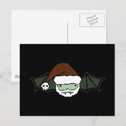 Vampire Santa Bat Feiertagspostkarte (Vorne/Hinten)