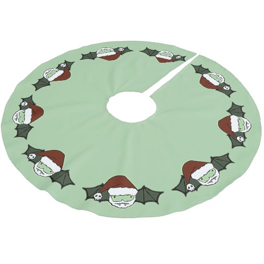Vampire Santa Bat Polyester Weihnachtsbaumdecke (Schrägansicht)