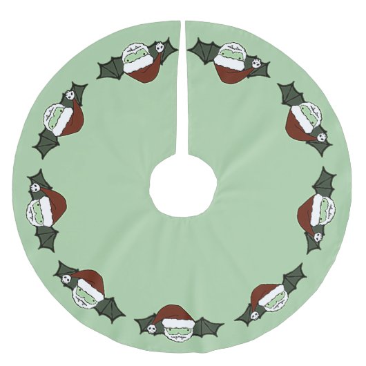 Vampire Santa Bat Polyester Weihnachtsbaumdecke (Vorderseite)