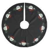 Vampire Santa Bat Polyester Weihnachtsbaumdecke (Vorderseite)