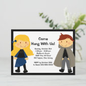 Vampire-Schrecken-NachtHalloween-Party-Einladung Einladung (Stehend Vorderseite)