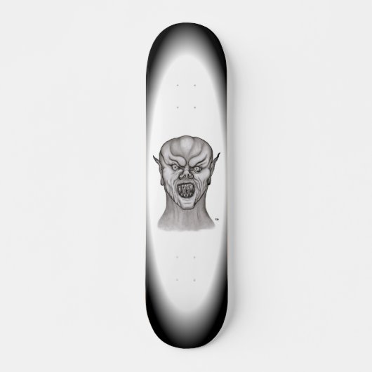 Vampire Schwarzweiß-Design Skateboard (Vorne)