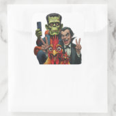 "Vampire Selfie" Chessy Chicken Selfies Quadratischer Aufkleber (Tasche)