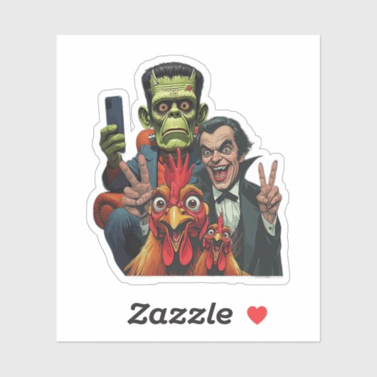 "Vampire Selfie" Chessy Chicken Vinyl Aufkleber (Blatt)