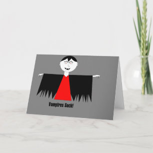 "Vampire Sind zum Kotzen!" Hallowe'en Card Karte