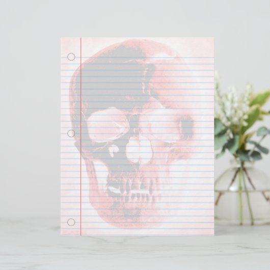 Vampire Skull Goth Notebook Paper (Stehend Vorderseite)