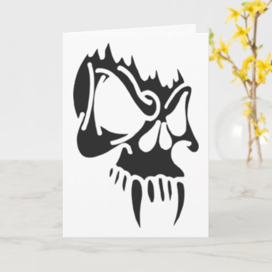 Vampire Skull Karte (Gelbe Blume)