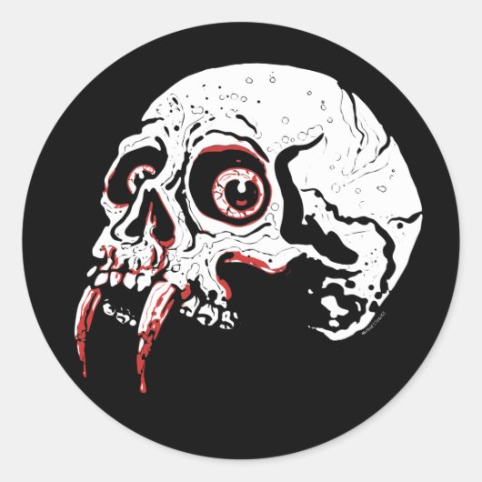 Vampire Skull Runder Aufkleber (Vorderseite)