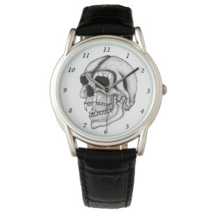 Vampire Skull Schwarzweiß-Design Armbanduhr