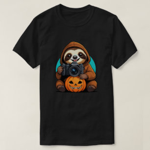 Vampire Sloth Fotograf Halloween Spooky & Fun T-Shirt
