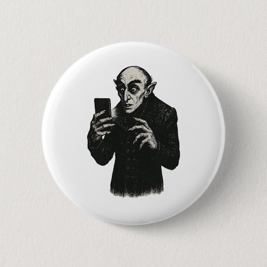 Vampire Smartphone Nosferatu Selfie Count Orlok Ha Button (Vorderseite)