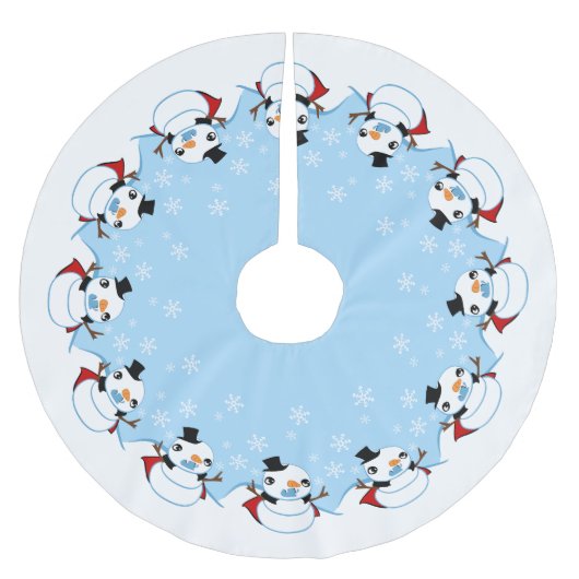 Vampire Snowman Polyester Weihnachtsbaumdecke (Vorderseite)