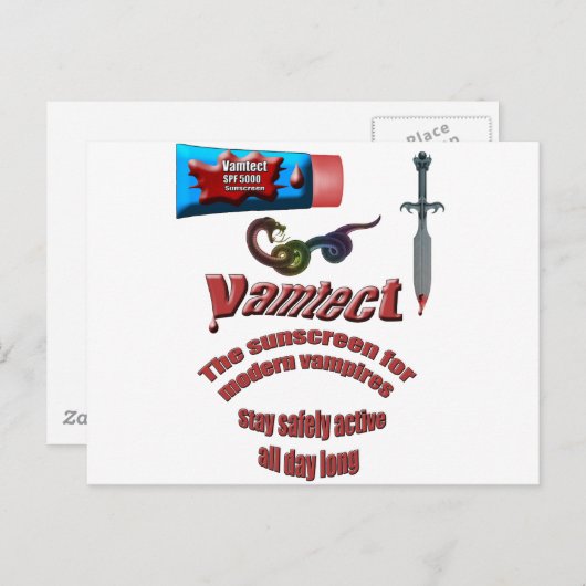 Vampire Sunscreen Postkarte (Vorne/Hinten)