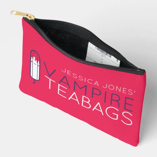 Vampire Teabags Pink Funny Name Periode Zubehörtasche (Offen)