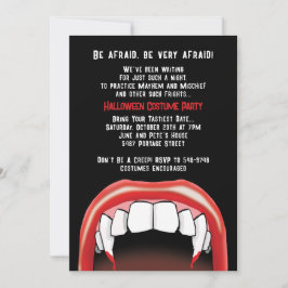 Vampire Teeth Halloween Red Blood Costume Party Einladung