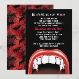 Vampire Teeth Halloween Red Blood Costume Party Einladung