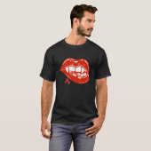 Vampire Teeth Vampire Fangs Lips für Halloween Par T-Shirt (Vorne ganz)