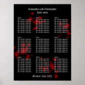 Vampire Thema Hochzeit Gasttisch-Chart Poster (Vorne)