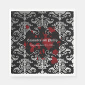 Vampire thematische Hochzeit elegant Goth Serviette (Vorderseite)