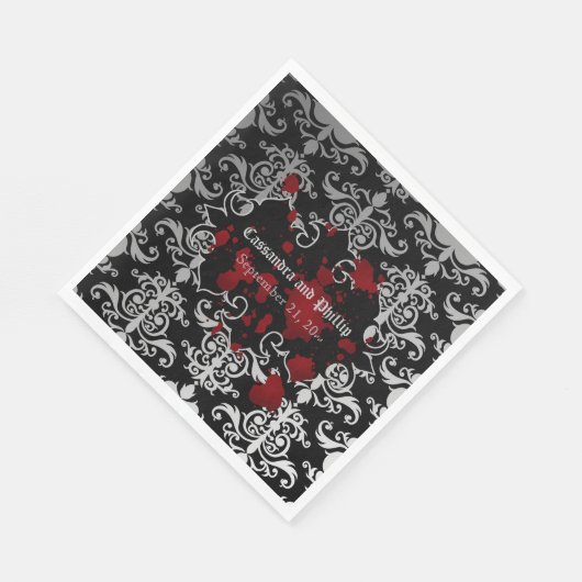 Vampire thematische Hochzeit elegant Goth Serviette (Ecke)