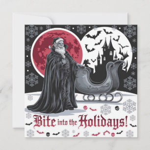Vampire-Themed Gotische Weihnachtskarte Crimson Mo Feiertagskarte
