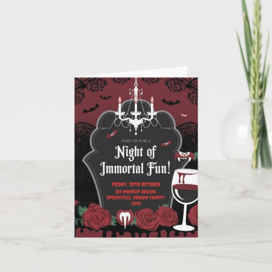 Vampire-Themed Halloween-Einladung Einladung (Vorderseite)