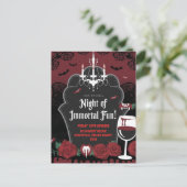 Vampire-Themed Halloween-Einladung Postkarte (Stehend Vorderseite)