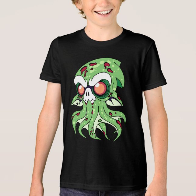 Vampire Tintenfisch Zombie Tri-Blend Shirt (Vorderseite)