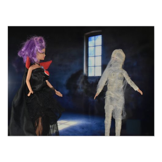 Vampire und Mummy auf der Jagd. Halloween Poster (Vorderseite)