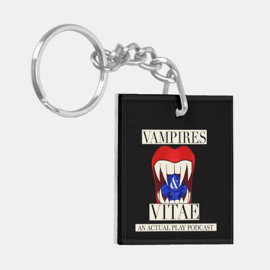 Vampire und Wein passen gut zusammen Schlüsselanhänger (Vorderseite links)