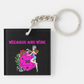 Vampire und Wein passen gut zusammen Schlüsselanhänger (Rückseite)