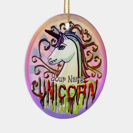 Vampire Unicorn Keramik Ornament (Rechts)