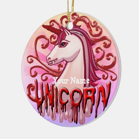Vampire Unicorn Keramik Ornament (Links)