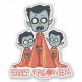 Vampire Vater und Vampire Kinder Aufkleber (Vorderseite)