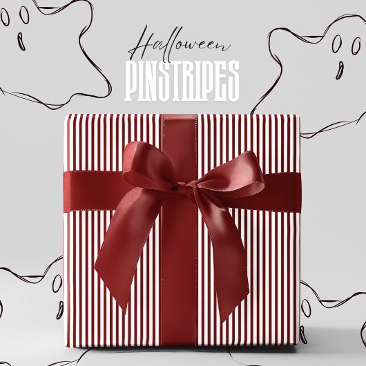 Vampire Venom Rot und Weißer Pinstrichstein Hallow Geschenkpapier