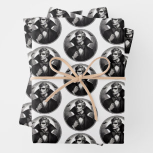 Vampire Vintag Illustration Spooky Horror Goth Geschenkpapier Set