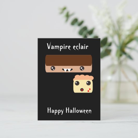 Vampire-Vortrag "Happy Halloween" Postkarte (Stehend Vorderseite)
