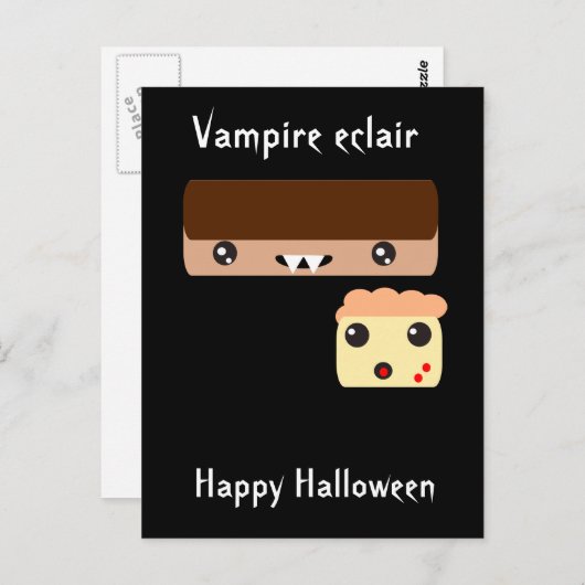 Vampire-Vortrag "Happy Halloween" Postkarte (Vorne/Hinten)