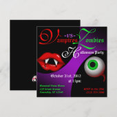 Vampire vs Zombies Halloween-Party Einladungen (Vorne/Hinten)