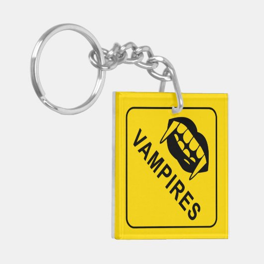 Vampire Warnzeichen Schlüsselring (Vorderseite links)
