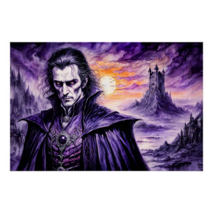 Vampire Warrior in Ruine City Poster