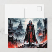 Vampire Warrior in Ruine City Postkarte (Vorne/Hinten)