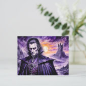 Vampire Warrior in Ruine City Postkarte (Stehend Vorderseite)