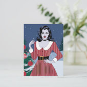 Vampire Woman Christmas Postkarte (Stehend Vorderseite)